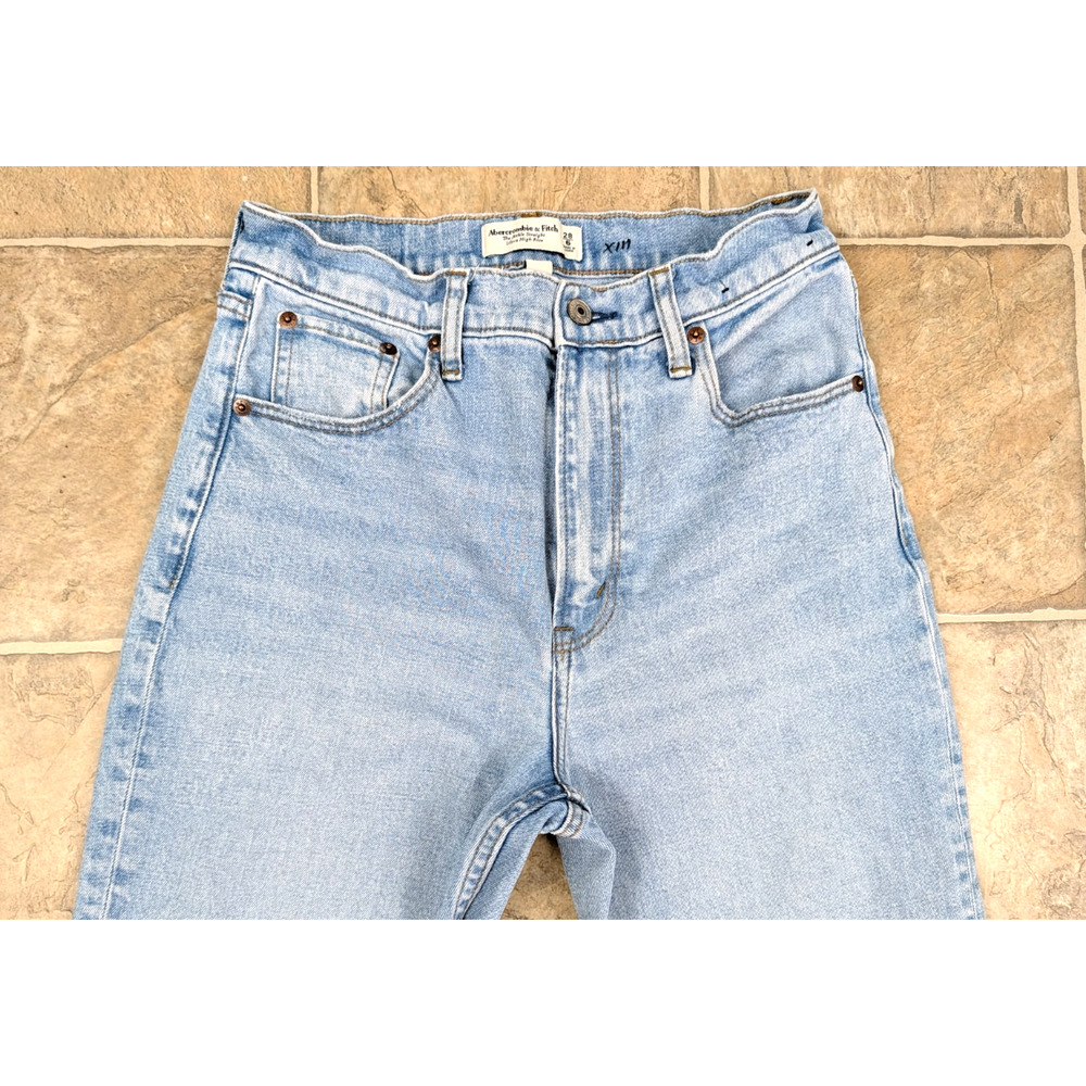 Abercrombie sz 28/6 The Ankle Straight Ultra High Rise Jeans distressed 3532 - Picture 2 of 7
